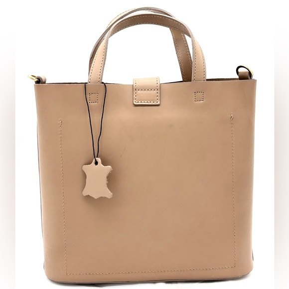 Poppy Barley Mini Knot Taupe Leather Shoulder Bag - Picture 2 of 8